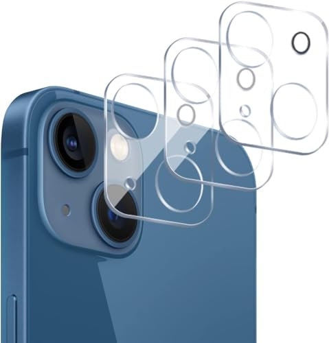 Şablon 3 Pack Tempered Glass Camera Lens Protector for iPhone 13 (6.1-inch) & iPhone 13 mini (5.4-inch) – Case-Friendly, Anti-Scratch, Does not Affect Night Shot Quality