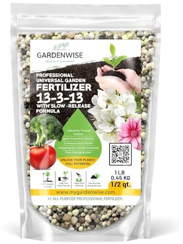 Gardenwise Professional Universal Garden Fertilizer 13-3-13 with Slow-Release Formula (0.5 Quart)