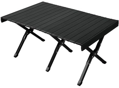Jawinio Campingtisch Gartentisch Klapptisch faltbar klappbar Aluminium Schwarz