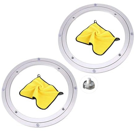 Piastra Girevole con Cuscinetto 360 Gradi per Tavolo, Grande Piattaforma Girevole Centrotavola Rotante in Alluminio per Pranzo Torte TV Monitor Stand (40cm(16in) - 2 pezzi)