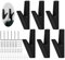 JINTANG Coat Hooks Black Matt, 6 Pieces Coat Hooks Acoustic Panels Black, Wall Hooks Acoustic Panels Coat Rack for Kitchens, Bathrooms, Foyers and Hallways