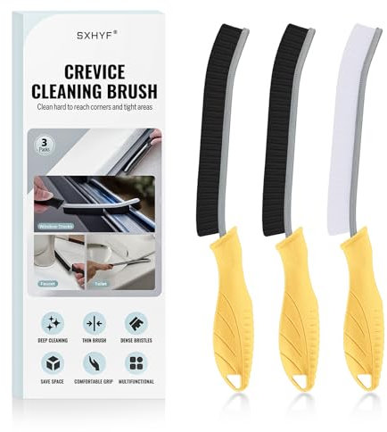 SXhyf Crevice Cleaning Brush - Grout Scrub Brush, House Cleaning Supplies, Gap Cleaning Tools, Home Essentials, Gifts for Women Men, Hard Bristle Crevice Cleaner Brush for Household Use, Bathroom