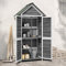 Gerätehaus Gartenhaus grau 89x52,5x175cm Massivholz Kiefer