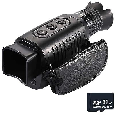 WESLNN Dispositivo De Visión Nocturna Infrarroja HD, Telescopio Monocular Digital con Zoom, Cámara For Exteriores con Uso Dual Diurno Y Nocturno For Caza(R7 with 32GB Card)