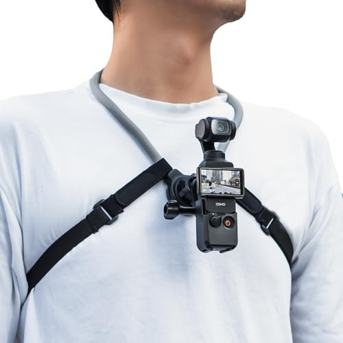 Rugvis Pocket 3 Magnetic Neck Mount,Adjustable Chest Strap and Neck Mount for Hands-Free POV Vlogging Compatible with DJI OSMO Pocket 3, Magnetic Necklace Holder for Other Action Camera
