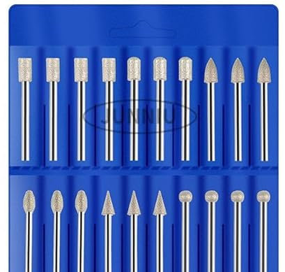 UCEC 20PCS Tungsten Carbide Rotary Burrs Set for Dremel Drill Bits – 120 Grit Die Grinder Bits, for Dremel Rotary Tool Accessory, Rotary Tool Bits for Fine Wood Carving, Metal Detailing, Polishing