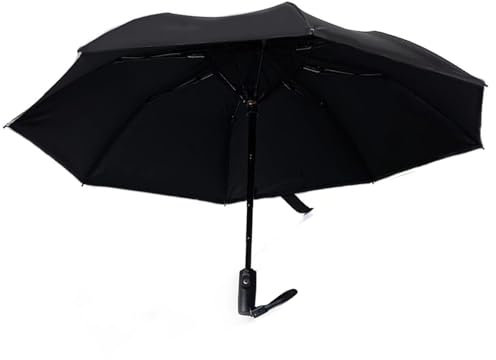 Jiqoe Sombrilla recargable por USB con ventilador integrado y dos funcionalidades para lluvia o sol, Negro