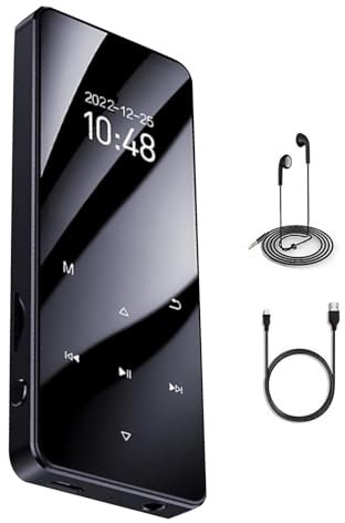 Lecteur MP4/MP3, Bluetooth HiFi sans perte de son lecteur de musique avec haut-parleur, prend en charge jusqu'à 128 Go de carte TF