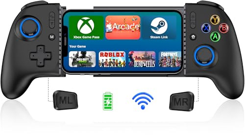 Mocagen Phone Game Controllers for iphone/Android, Marco Buttons, Analog Triggers, No Drift Joysticks & Thumb Grips, Turbo, Vibration