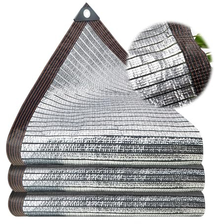 Tela de aluminio con ojales, lona de malla resistente al desgarro para jardín, invernadero y patio