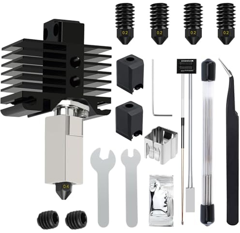 YOTINO 36 pezzi P1P, P1S Hotend per stampanti 3D serie P1, P1S Hotend Kit con 0,2 mm Ugelli in Acciaio Temprato, Manicotto in Silicone, Termistore, Aghi Di Pulizia e Chiave