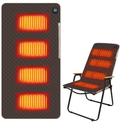 Mineup USB Heizkissen, 45 x 90 cm Ultraweich Elektrisches Heizkissen, 3 Heizmodi, Mobiles Wärmekissen Elektrisch, Faltbar Waschbar Elektrische Wärmekissen für Outdoor, Angeln, Camping