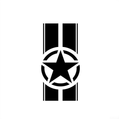 Auto Motorhaube Racing Streifen Aufkleber für Jeep TJ LJ JK PVC, wasserdicht, hitzebeständig, reflektierend, nicht verblassend, 45 x 110 cm (schwarz)