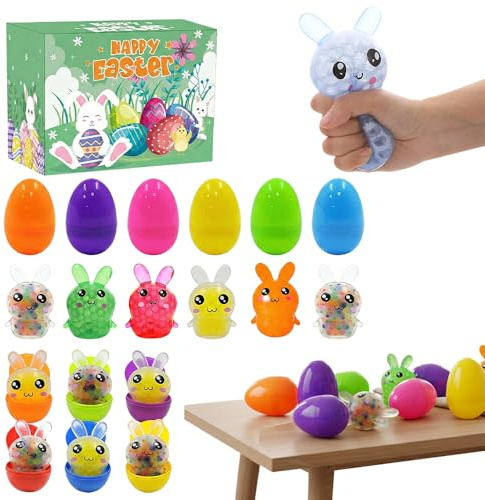 12 Stück Osterhasenhasen-Stressball Spielzeug, 2026 Neu Superweiche Squeeze Ostereier, Stress Squeeze Spielzeug, Anti Stress Spielzeug, Osterhasen Squishy Ball für ADHD Autismus Geburtstag (12Pcs)