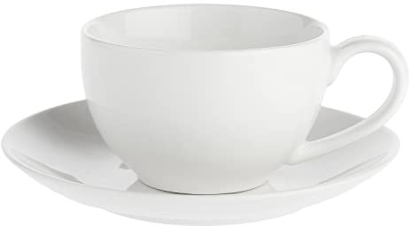 LA PORCELLANA BIANCA - Tazzina Caffè da 100cc con Piattino cc – Tazza da caffè piccola e raffinata, perfetta per momenti di relax. Linea Essenziale