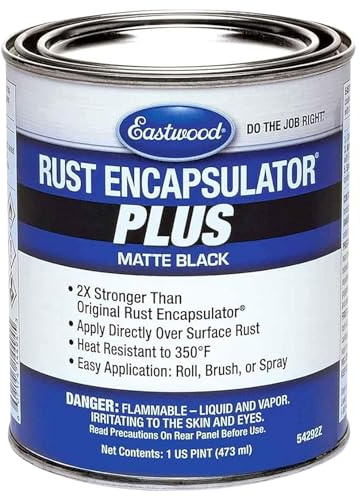 Eastwood Matte Black Rust Encapsulator Plus | Long Lasting Durable Finish 1 Coat Maximum Rust Protection | Heat Resistance up to 350 degrees Fahrenheit | Matte Black | Pint 1 Pack