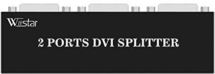 Wiistar DVI Splitter 1x2 1 In 2 Out 2 Ports 1080P DVI Switchers Video Splitter for TV Monitor PC
