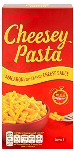 Mondelez Cheesey Pasta 190g (Pack of 6) Macaroni with a Tasty Cheese Sauce. Meal in 8 Minutes.