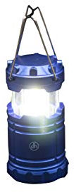 Linterna de camping azul luz led con apertura vertical + pilas AAA.