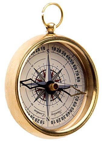 Ganga Boussole de travail en laiton nautique Style antique avec cadran blanc 5,1 cm Rose London 1885