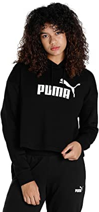 PUMA Damen Cropped Logo Hoo Sweatshirt, Puma Schwarz, L EU