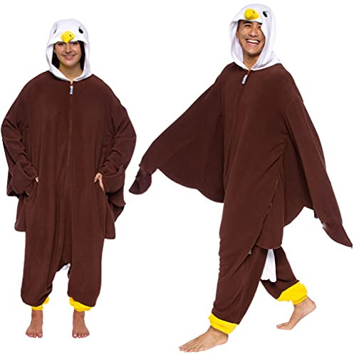 Funziez! Adler Einteiler – Plüsch-Overall für Erwachsene, Braun, M