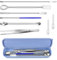 Dreamtop Set di 8 Spatole da Laboratorio in Acciaio Inox con Micro Cucchiaio, Spatola, Cucchiaio per Campionamento, Cucchiaio per Miscelazione con Pinzette per Polveri Gel Capsule Riempitivo Pillole