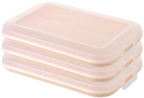 Engelland 3er Set Aufschnitt-Dosen mit integrierter Servierplatte, Frischhaltedose, Aufbewahrungsbox, Lebensmittelbehälter, Aufschnitt-Box, stapelbar, BPA-frei, Küchenbedarf, Kunststoff, Apricot