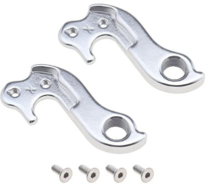 Be In Your Mind 2 x Fahrrad-Schaltwerk-Haken, Ausfall-Adapter mit Schraube, silberfarbene Aluminiumlegierung, Fahrrad-Rückhaken, Dropout-Rahmen für Mountainbike, Radsport, Zubehör