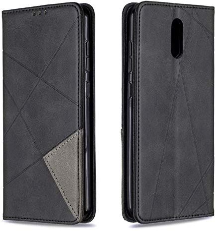 Posanter Kompatibel mit Nokia 2.3 Hülle, Premium Leder Brieftasche Flip Handytasche Schutzhülle Klapphülle, 360 Grad TPU Stoßfest Leder Hülle mit [Magnetisch, Kartenfach, Standfunktion] (Schwarz)