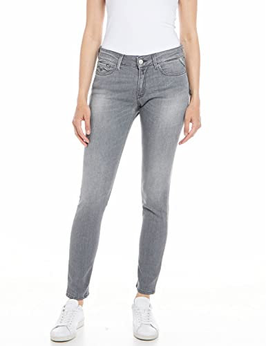 Replay Damen Jeans New Luz Skinny-Fit mit Power Stretch, Medium Grey 096 (Grau), 27W / 32L