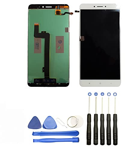 JUANIO Pantalla Completa Compatible con Xiaomi MI MAX 2 Talla 6.44 Blanco+ Herramientas