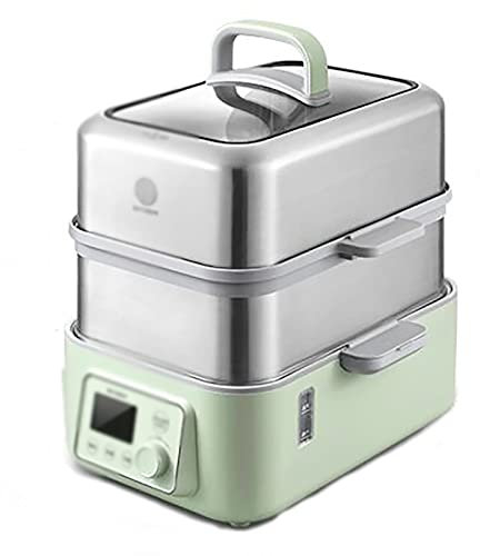 Vaporizador De Alimentos Máquina De Vapor De Vapor Multicooker For Alimentos Cocina Eléctrica Cocina Albóndigas De Cocina Electrodomésticos Olla De Alta Capacidad (Color : Green, S
