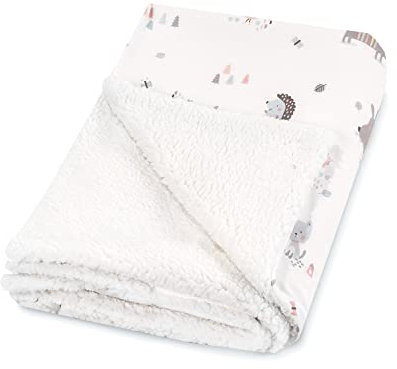 Julius Zöllner Winterdecke aus Baumwoll-Jersey und kuscheligem Teddy-Stoff | Gr. 70x100 cm | Made in Germany | OEKO-TEX® STANDARD 100 | Crazy Animals