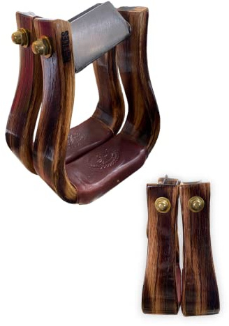 Nettles The Flatbottom Premium Western Stirrups Rustic Wrangler Finish with Leveler - 2 Tread