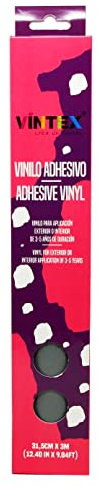 VINTEX - Vinilo Adhesivo Acabado Gris Oscuro Brillo 3m x 31,5cm - para Interior y Exterior - Apto para Plotter de Corte - Durabilidad de 3 a 5 Años - Vinilo de Rotulación