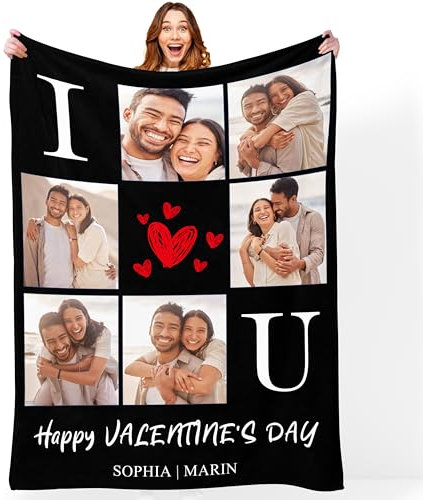 Mraxovid Personalisierte Valentinstagsgeschenke für Sie und Ihn, personalisierte Fotodecke, personalisierte Decken für Erwachsene, Personalisierte Decke mit Fotogeschenk für Freund, Freundin