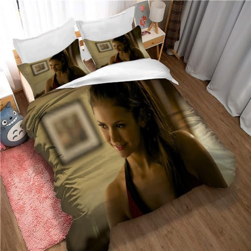 Ste-X Bettwäsche-Bettbezug-Set Nina Dobrev, 3-teiliges Bettbezug-Set Aus Weicher Mikrofaser, Schlafzimmer-Set Mit 2 Kissenbezügen Für Jugendliche Und Erwachsene (135x200cm,Nina 06)
