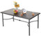 MFSTUDIO 152 x 92 x 73 cm Gartentisch, Balkontisch Wetterfest, 4 cm Sonnenschirmloch für Deck, Hinterhof, Rasen, Garten (Schwarz)