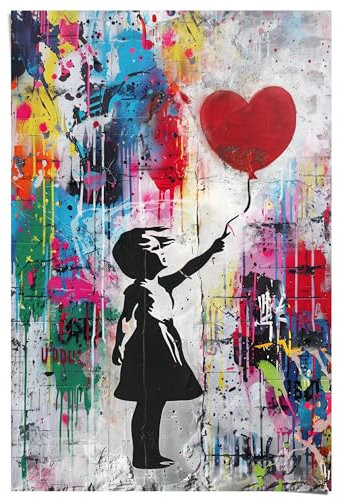 REINDERS Poster, Concrete Balloon Girl, Kinderzimmer, Poster, Wanddeko, Room Decor, 150 gr. glänzend Bilderdruckpapier, Mehrfarbig, 91,5x61cm