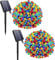 Amzxart Solar Fairy Lights, 2x22M 200 LED Christmas Lights Outdoor, 8 Modes Decoration, IP65 Waterproof for Balcony, Christmas Tree (Color)