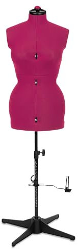 Schneiderpuppe Supa Fit Damen Gr. M (42-48), weiblicher Torso, Büste, verstellbare Drehregler, individuelle Anpassung an Hals, Taille, Brust, Hüfte (pink, M)