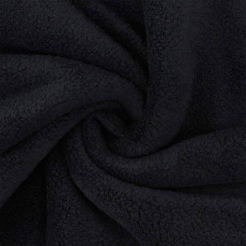 Polarfleece Stoff Antipilling zum Nähen, Polar-Fleece-Stoff als Meterware, uni schwarz (Länge am Stück: ab 100cm / Breite: 150cm)
