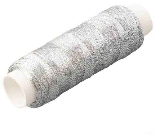 200 Meter Silber- und Gold-Stickgarn für DIY-Näh- und Bastelprojekte (1 Silberfaden)