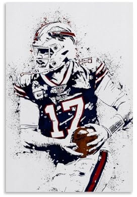 ZBSXLBNG Josh Allen Football Poster Dekorative Malerei Leinwand Wandkunst Wohnzimmer Poster Schlafzimmer Malerei 08x12inch(20x30cm)