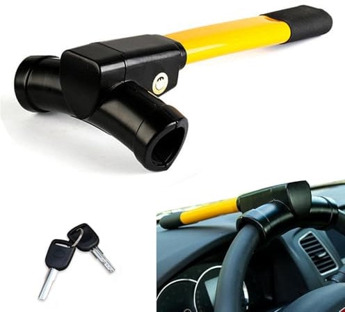 WJUSYH Steering Wheel Lock for VW Transporter T5 & T6/6.1, Heavy Duty Anti-Theft Car Lock Device, Anti-Theft T-Bar Immobiliser, High Visibility