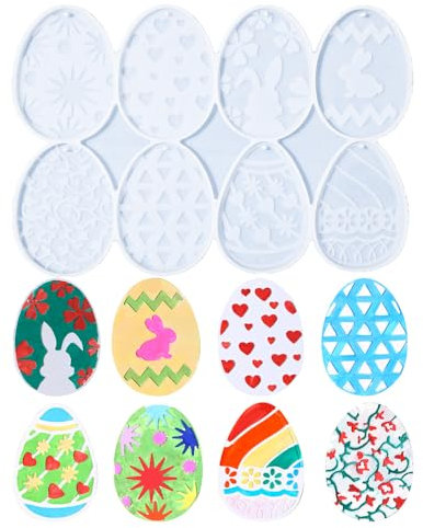 Silikonform Osterei - Silikonformen Gießformen Ostern, Silikonform Ei für Hasenei Schlüsselanhänger, Osterdeko