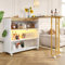 ZYLOYAL10 Mesa de bar extensible con espacio de almacenamiento, moderna mesa de bar móvil, mesa de bar telescópica con L-E-D, mesa alta de bistró, mesa alta de cocina, isla de cocina, mesa bistró,