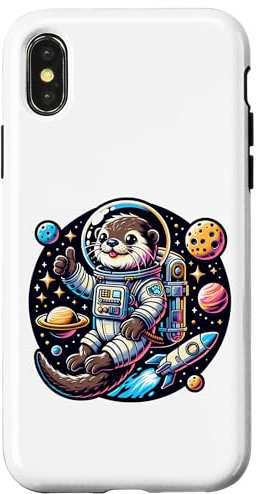 Hülle für iPhone X/XS Otter Astronaut Im Weltraum Abenteuer