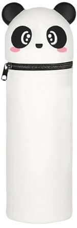 DEZP 1 Stück Kawaii Pencil Case 2 In 1 Soft Silicone Federmäppchen 18.5 * 6.5Cm, Multifunktions Tiere Theme Pen Holder Zipper Colored Pencils Marker, stifte mäppchen Für Legami Pens (Panda)